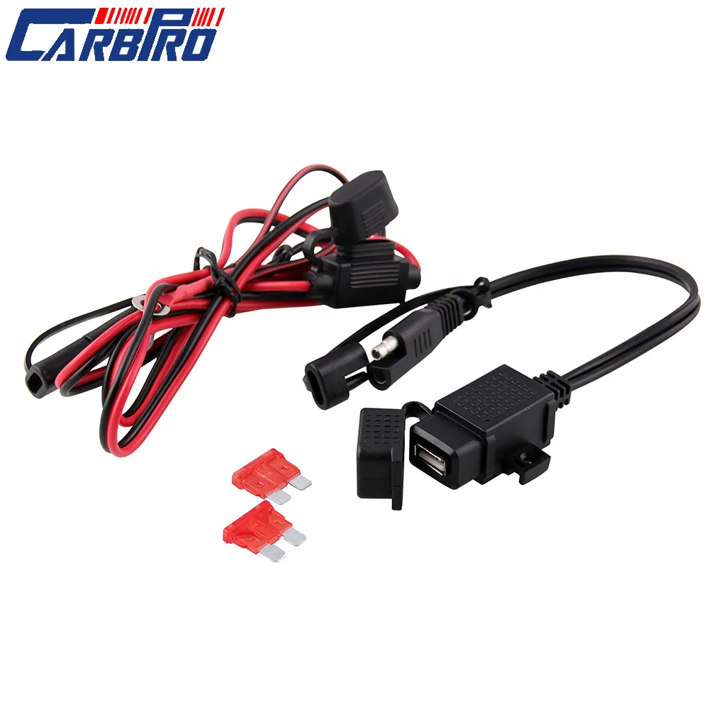 Телефон GPS MP4 зарядное устройство кабель SAE к USB адаптеру 12 В водонепроницаемый