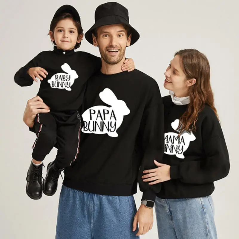 

Свитшоты для всей семьи Пасха, заяц, одежда для мамы, папы и сына, одежда для мамы и дочки одежда для маленьких детей, которые начинают ходить,...