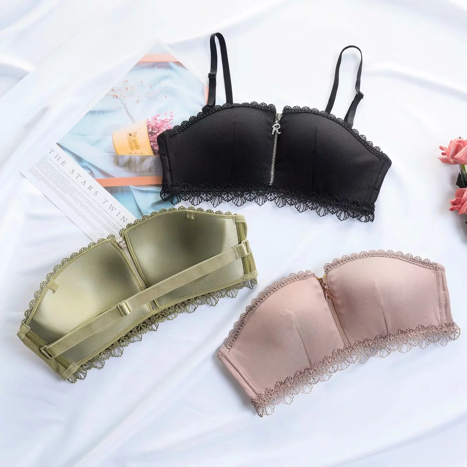 Осенне-зимний Новый Модный высококачественный удобный бюстгальтер на молнии для