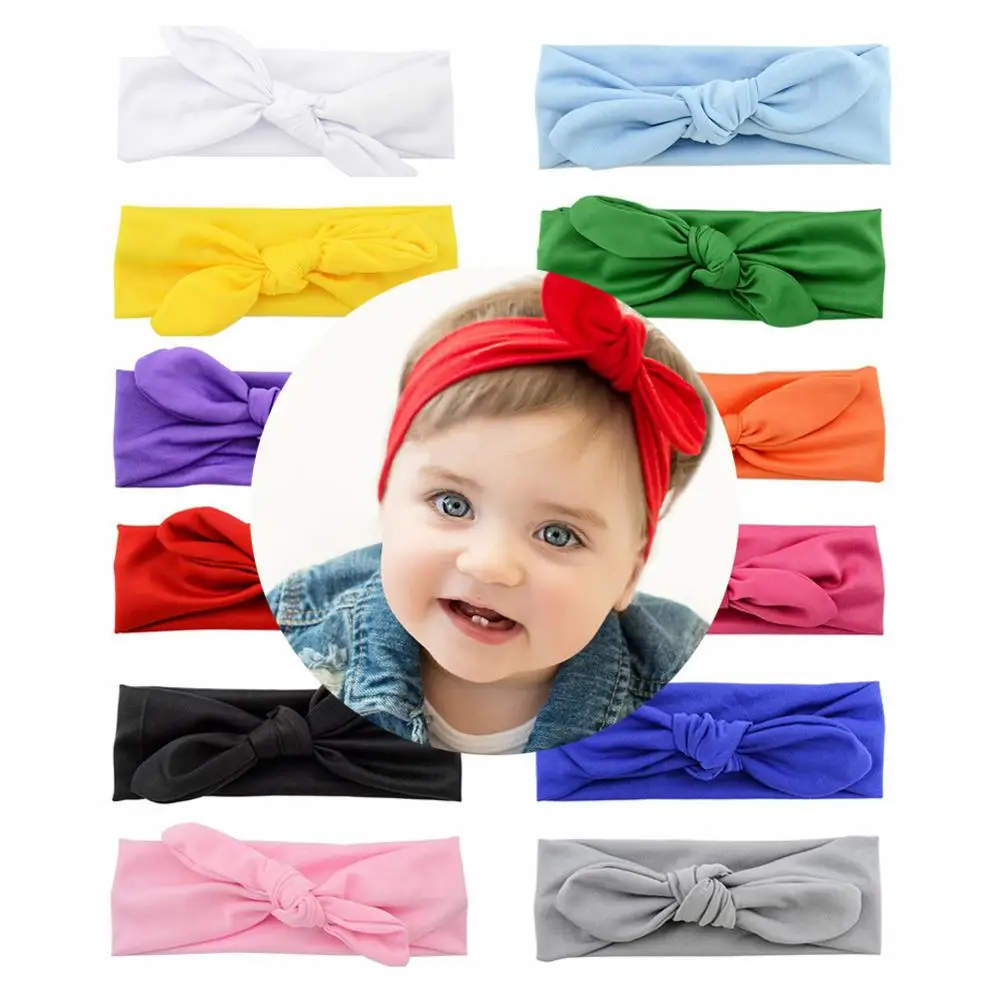 Kids Princess Bowknot Colorful Headbands Girls Elastic Headwraps Rabbit Ear Hairbands Summer Style Hair Accessories | Детская одежда и