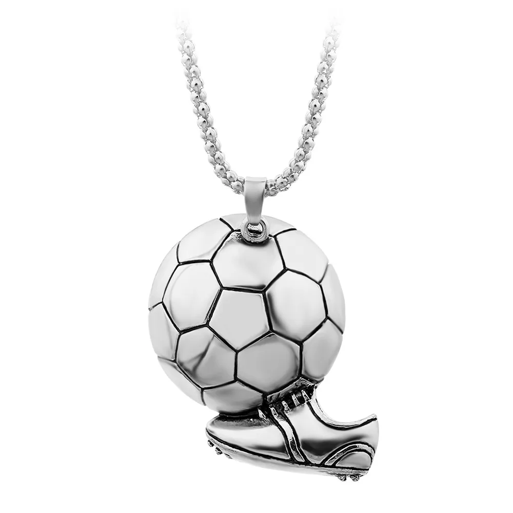 silver color Очаровательные футбольные бутсы, обувь, кулон баскетбол, ожерелье для мужчин и мальчиков, детский подарок, ожерелье, спортивный стиль, ювелирные изделия - Окраска металла: silver color