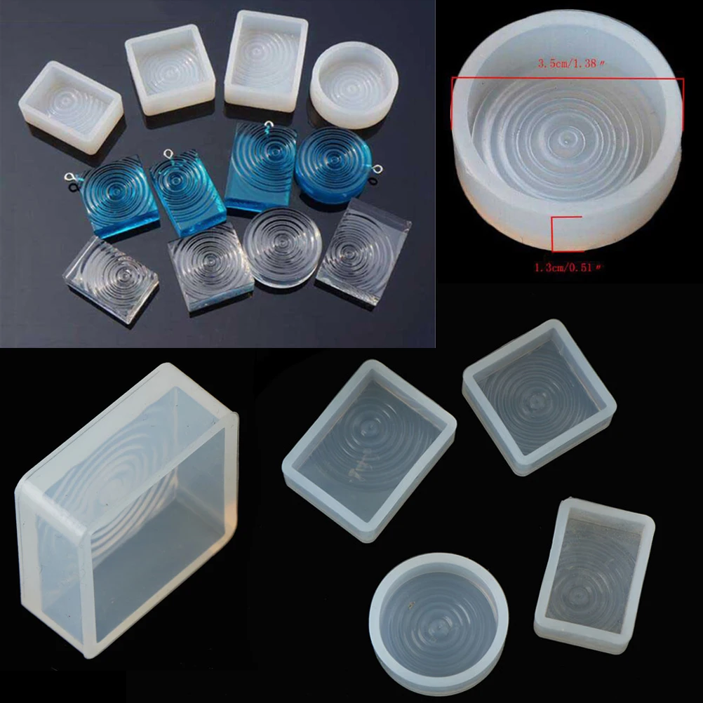 

3D Water Ripple Liquid Silicone Mold DIY Resin Jewelry Pendant Necklace Pendant Lanugo Mold Resin Molds For Jewelry
