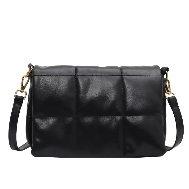 

New Splicing PU Leather Flap Bags for Women 2021 Small Shoulder Simple Bag Lady Trending Handbags Luxury Branded Crossbody Bag