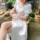 Женское платье с разрезом, с пышными рукавами и оборками, для офиса, для вечеринок, для лета, 2021