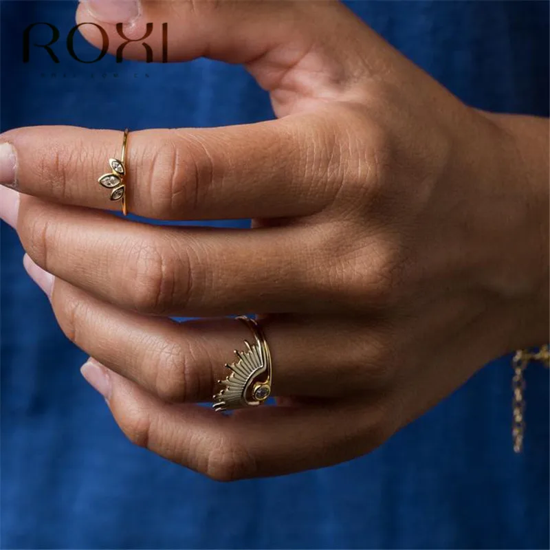 ROXI изящные белые Кристальные кольца для женщин простой конский глаз горный