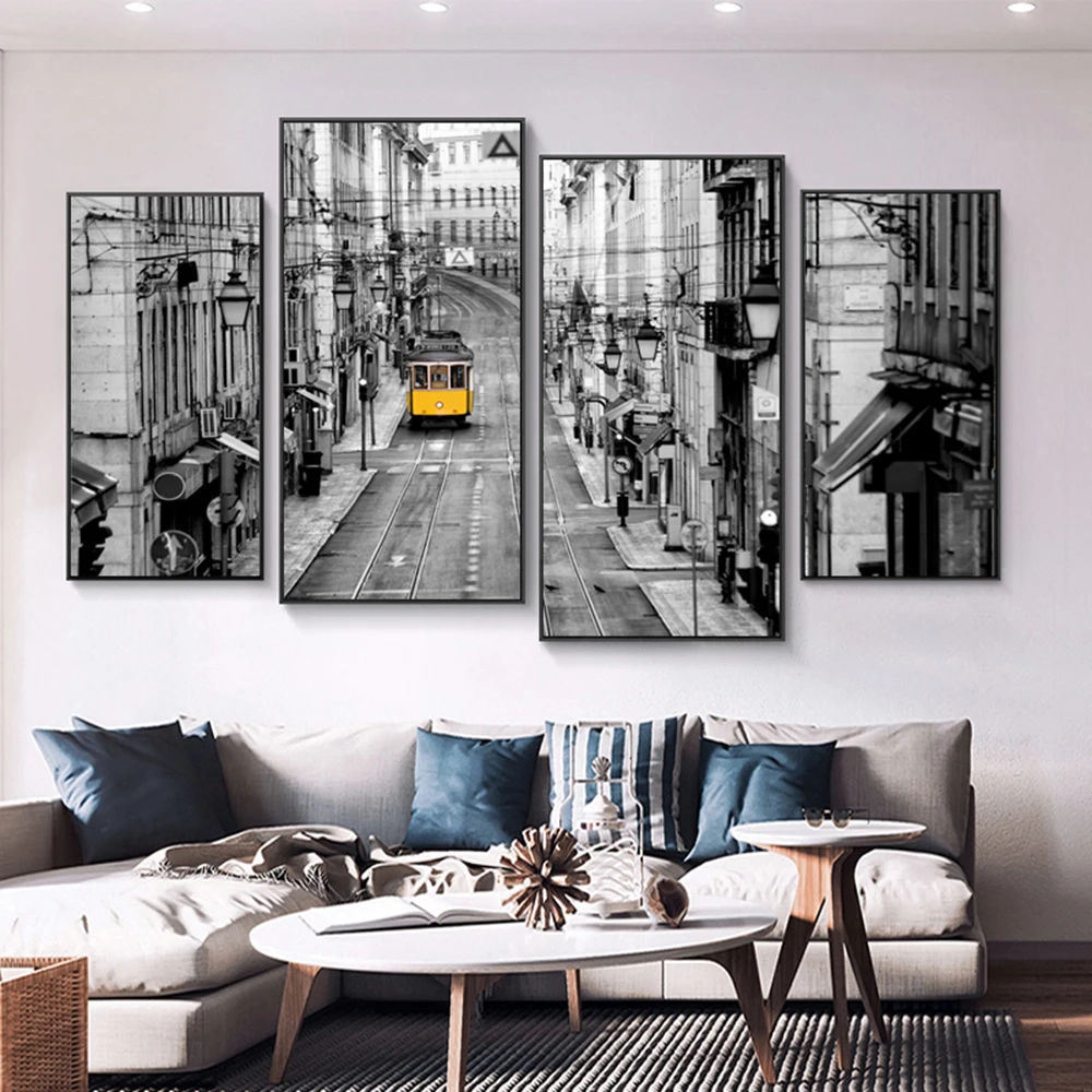 Винтажный промышленный уличный автобус современный холст постер с принтом Amd