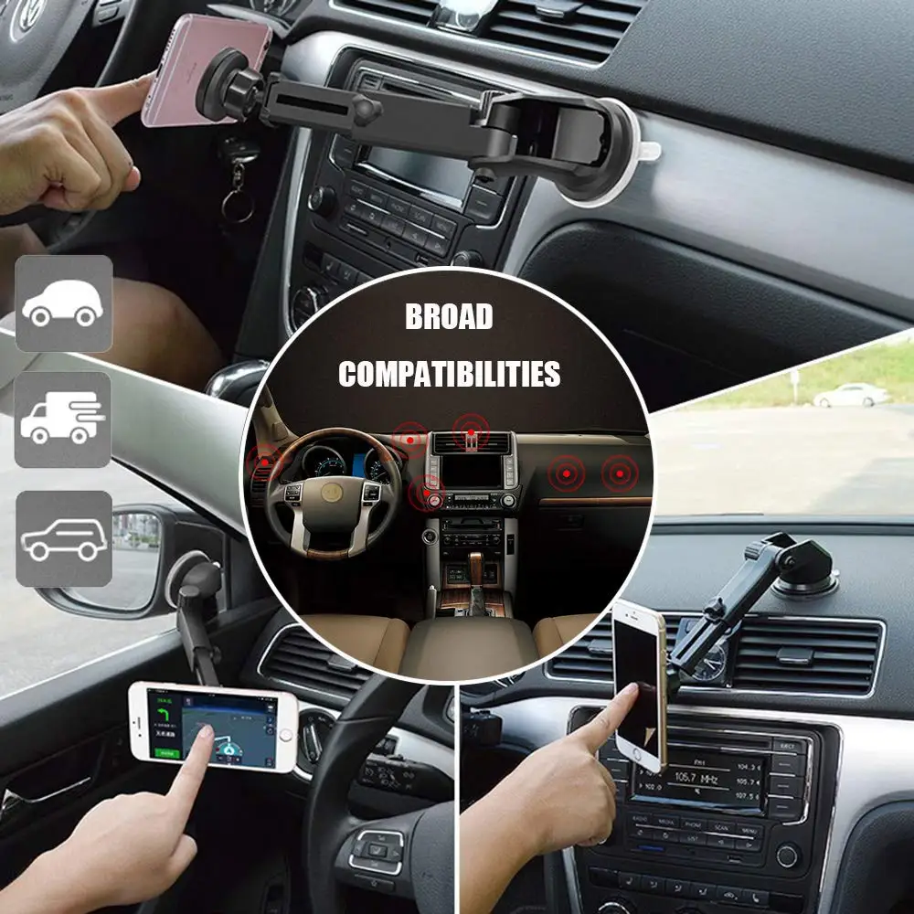 

Universal Magnetic Dashboard Windshield Industrial-Strength Suction Cup Car Phone Mount Holder For iPhone7 HuaWei P20 GPS Holder