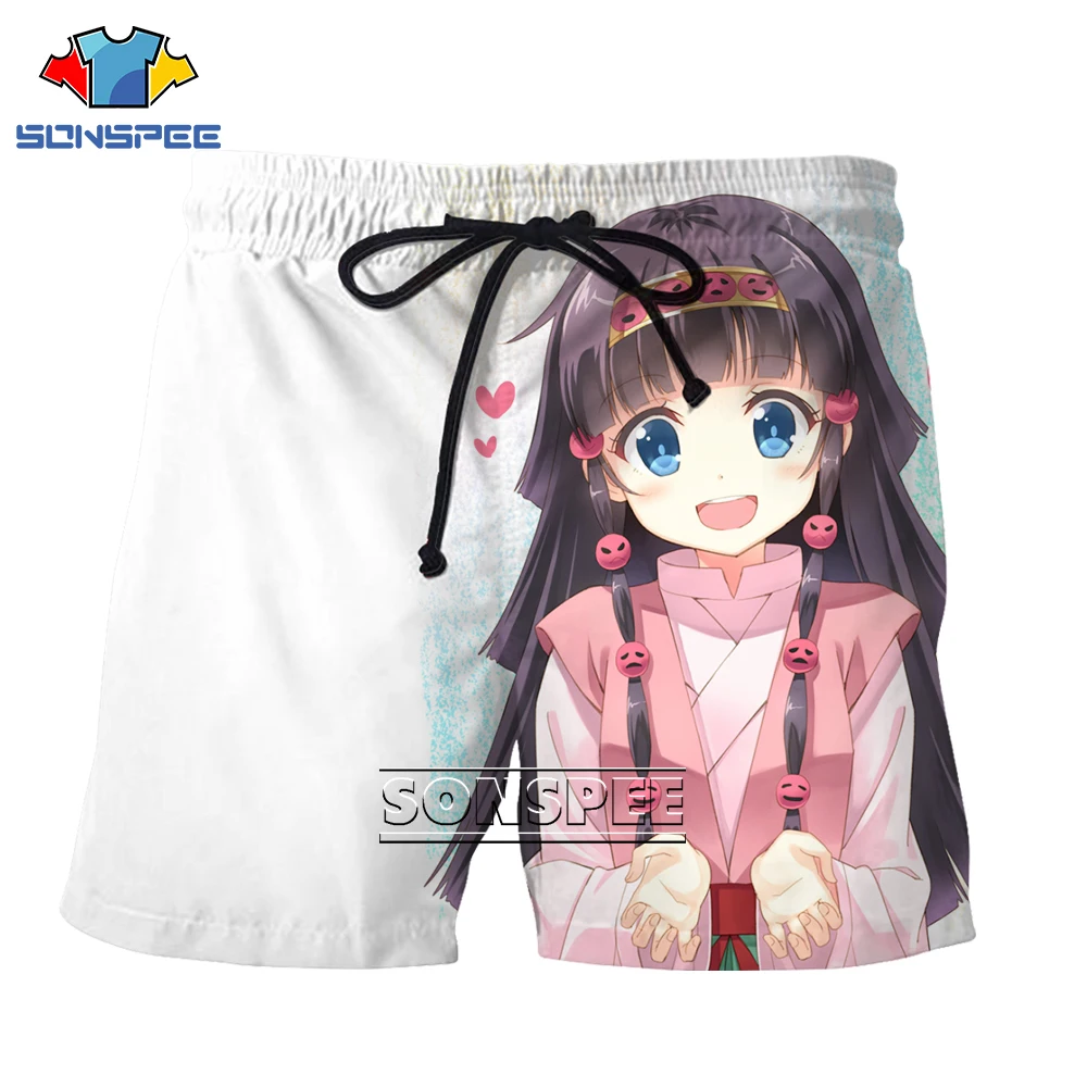 

SONSPEE Summer HUNTERXHUNTER Anime Fashion Summer Harajuku Elastic Waist Fit Soft Hawaii Cool Sexy Casual Beach Shorts Men Short