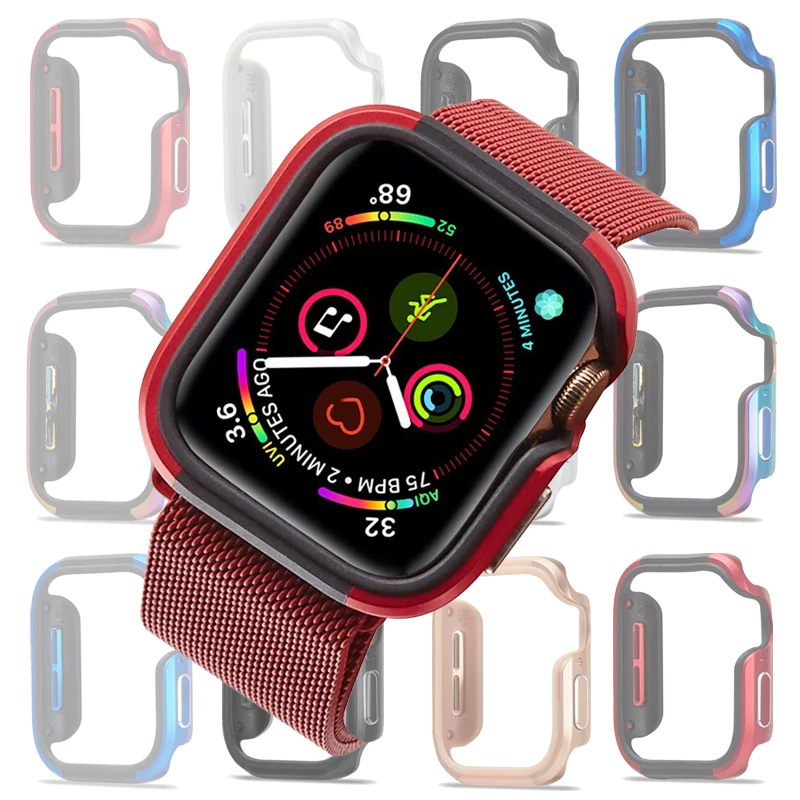 Для Apple Watch Series 5 4 40/44 мм Чехол Премиум Алюминий + ТПУ бампер чехол для серии браслет