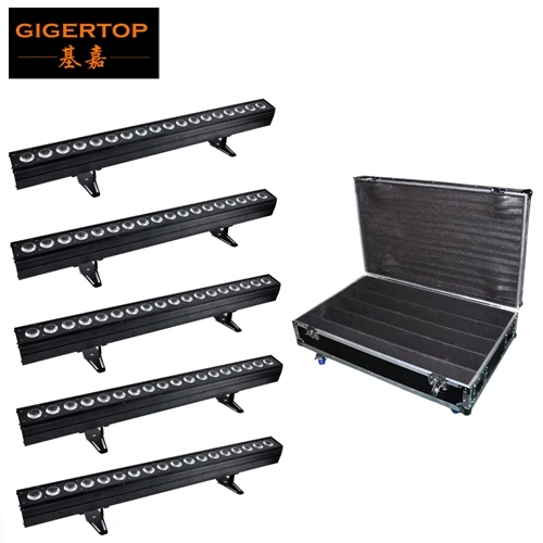 5in1 flight case Gigertop 18x18 Вт RGBWA UV 6в1 пиксельный светодиодный светильник для прожектора 1 м длиной Tyanshine светодиоды индивидуальный DMX вентилятор для управления крутая модель для помещений - Цвет: 5in1 flight case
