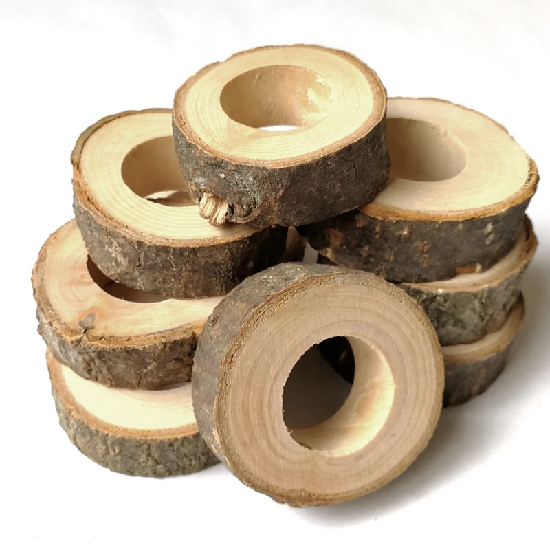 

10PCS DIY Paiting Wood Handcrafts Hollow Stump Home Party Wedding Hotel Table Festival Decoration Ornaments Accessories
