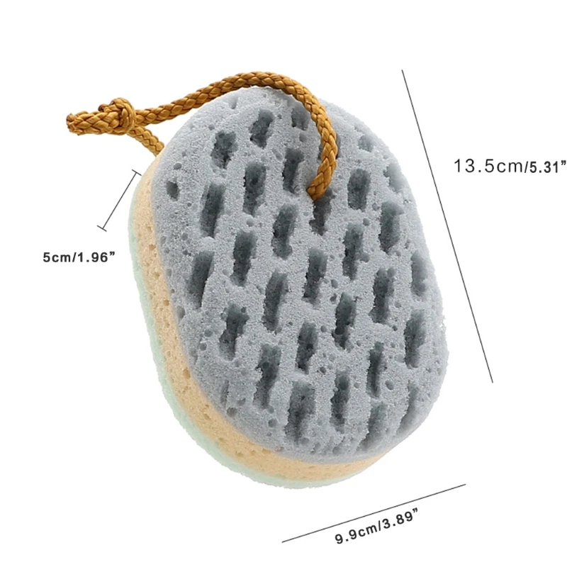 

2Pcs Soft Bath Sponge Gentle Soothing Body Sponge Exfoliating Shower Sponge for Women Men Kids Oval Shape Random Color