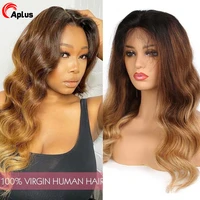 ombre blonde lace front wig human hair 1b 4 2730 3 tone color body wave lace front wigs for black women hd lace frontal wig