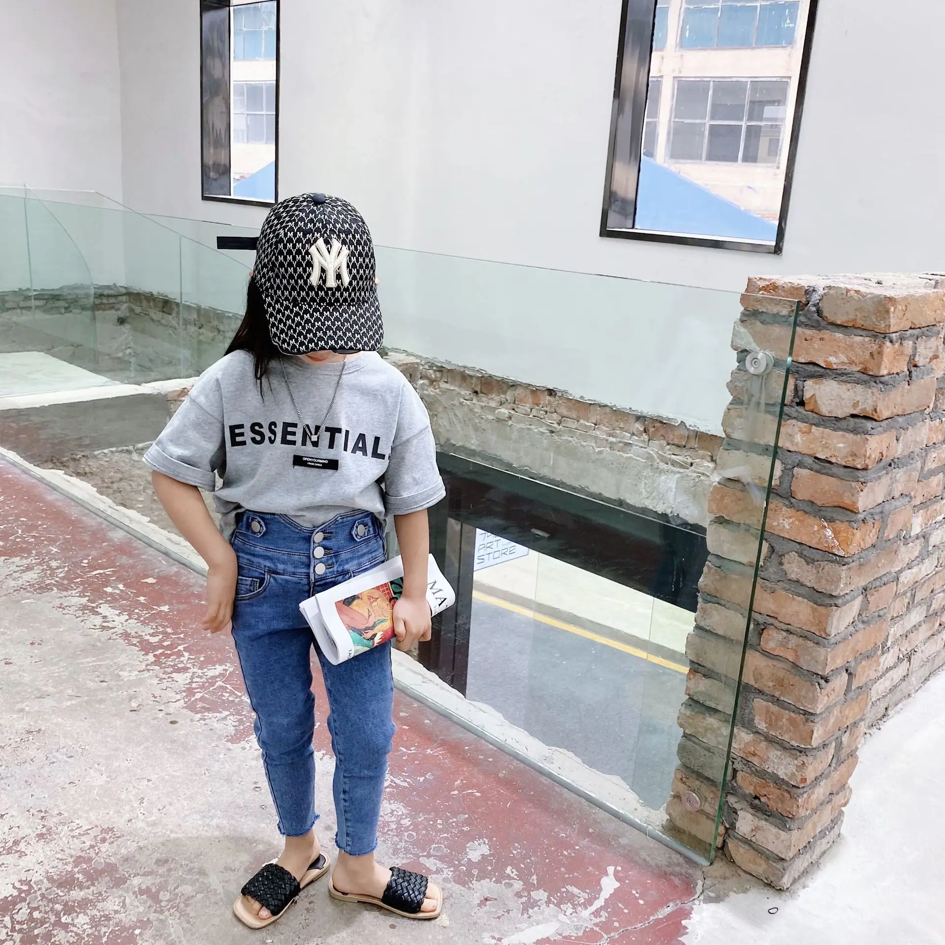 

7273 Children T-shirt 2021 New Girls' Summer Wear Korean Loose Boys Tshirts Short Sleeve T shirt Girls Cotton Kids Clothes Tops