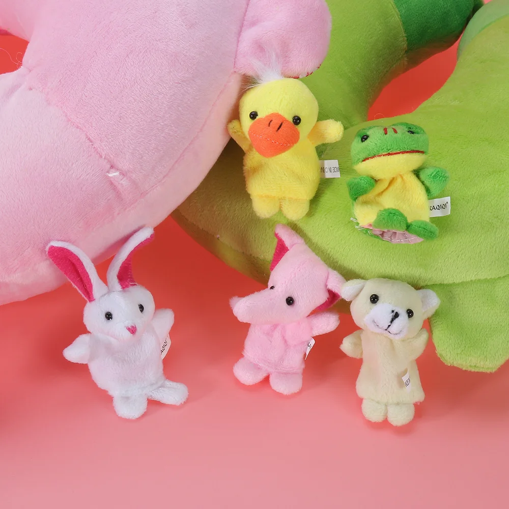 

10pcs Cartoon Animal Finger Puppets Dolls Props Toys (Random Pattern)