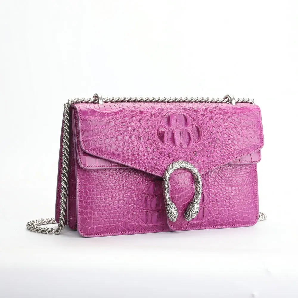 

Women new crocodile skin bag Genuine leather fashion trend chain crossbar shoulder luxury for free shipping designer Crossbody