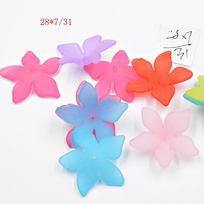 FLTMRH 5 шт. 28*7 мм акриловые тусклые полированные матовые бусины в виде цветов