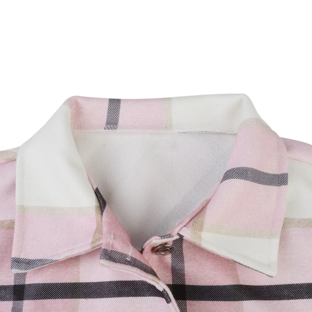 

Winter Green Plaid Jacket Coat Women Streetwear Long Leeve Thick Wool Coat Fashion Pocket Oversized Lapel Autumn Shirts Coats