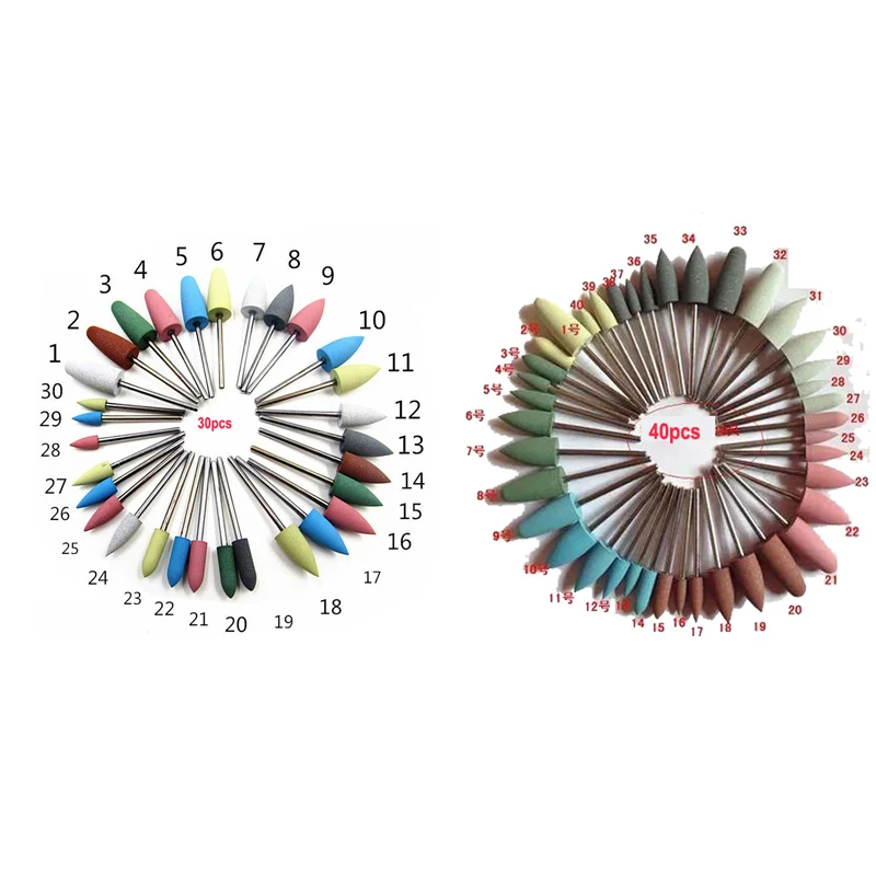 Стоматологические полировальные резиновые головки (40 шт)|silicon rubber polish|polishing bursdental