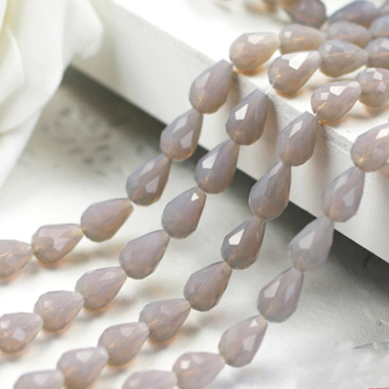 8*11 мм 10 шт Серый Цвет Кристалл Loose Beads слеза Форма кисточкой Серьги Браслет