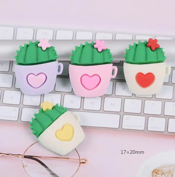 20 шт./лот с плоской задней стороной защита телефона кактуса DIY Подвески кабошоны