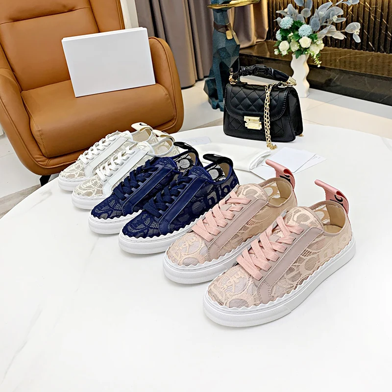 

Summer Women's Shoes Luxury Designer High Quality Lace Sandal Fashion Brand Imported Sheepskin Lining Ladies Flat Shoes 2021 New