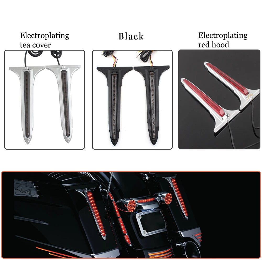 

Motorcycle LED Rear End Saddlebag Accent Taillight Insert Brake Tail Light For HD 93-13 Street Road Electra Glide Road King FLHX