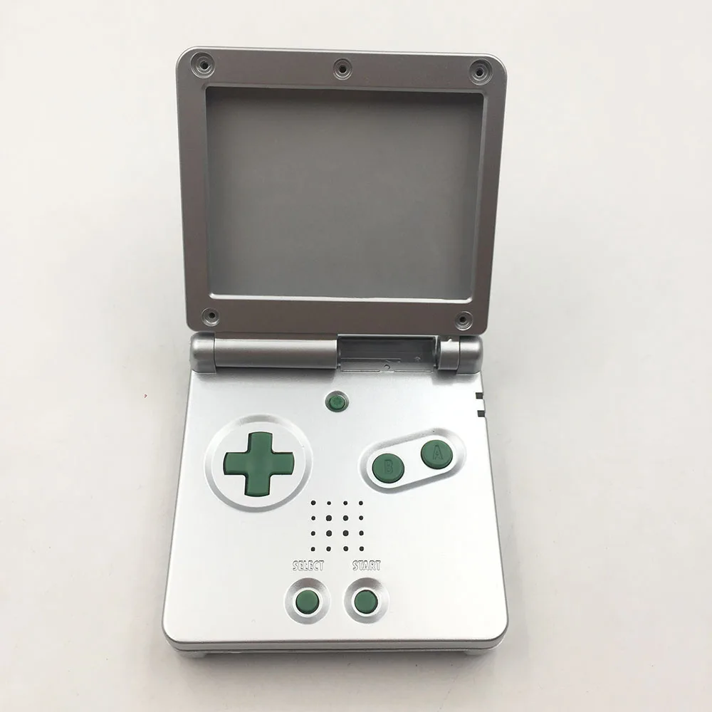Silver Green 12 комплектов крутой DIY Корпус чехол+ красочные кнопки для игра Nintendo GBA Boy SP Advance консоль - Цвет: Silver Green