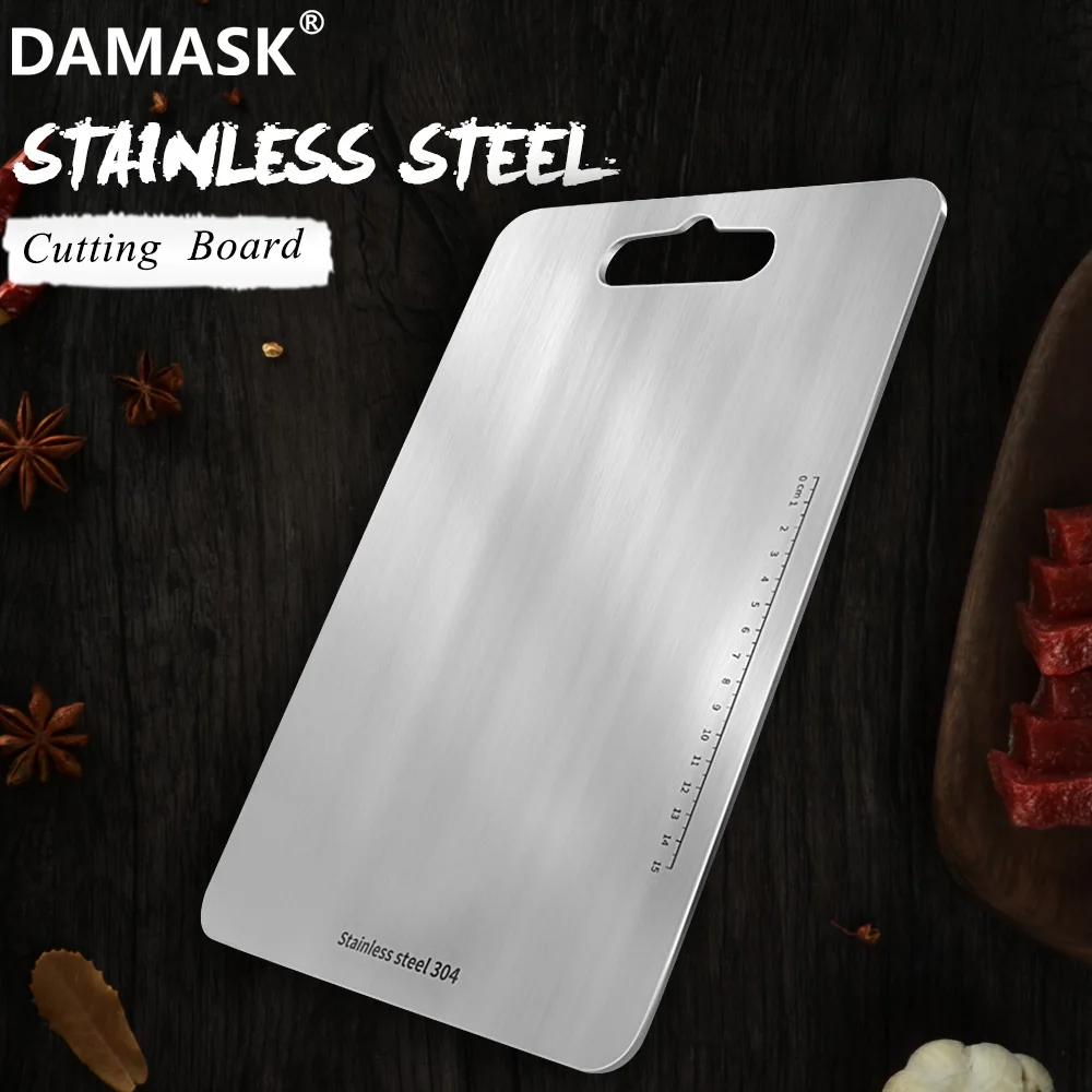 Разделочная доска из нержавеющей стали Damask 304 антибактериальная Антикоррозийная