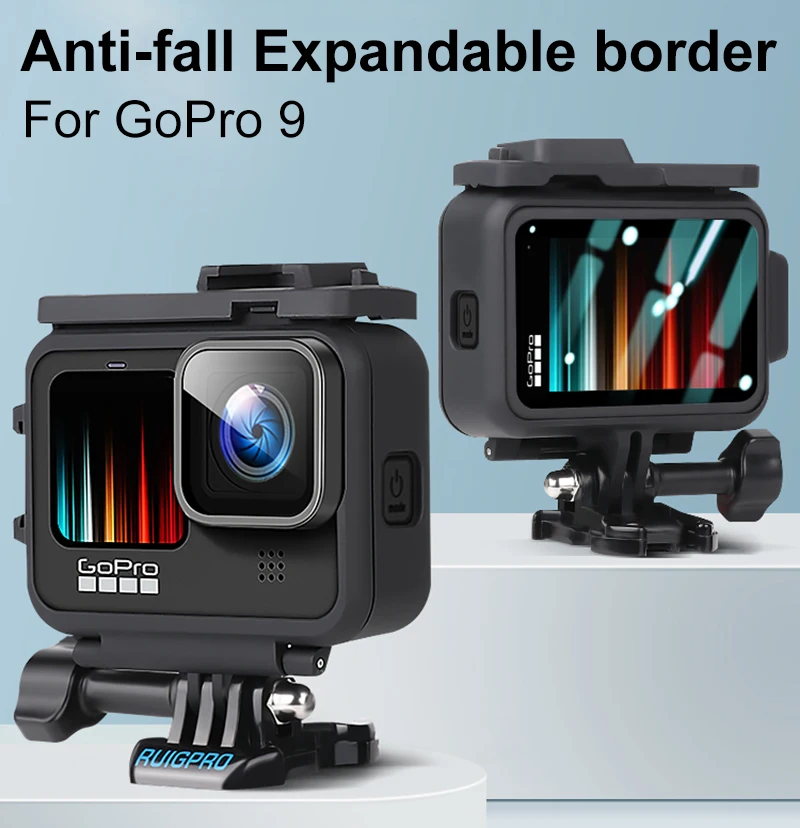 Защитный чехол рамка для GoPro Hero 9 Black Double Clod Shoe + одиночный винт Go pro камеры