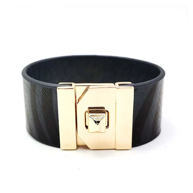 Женский кожаный браслет с леопардовым принтом элегантный широкий лето