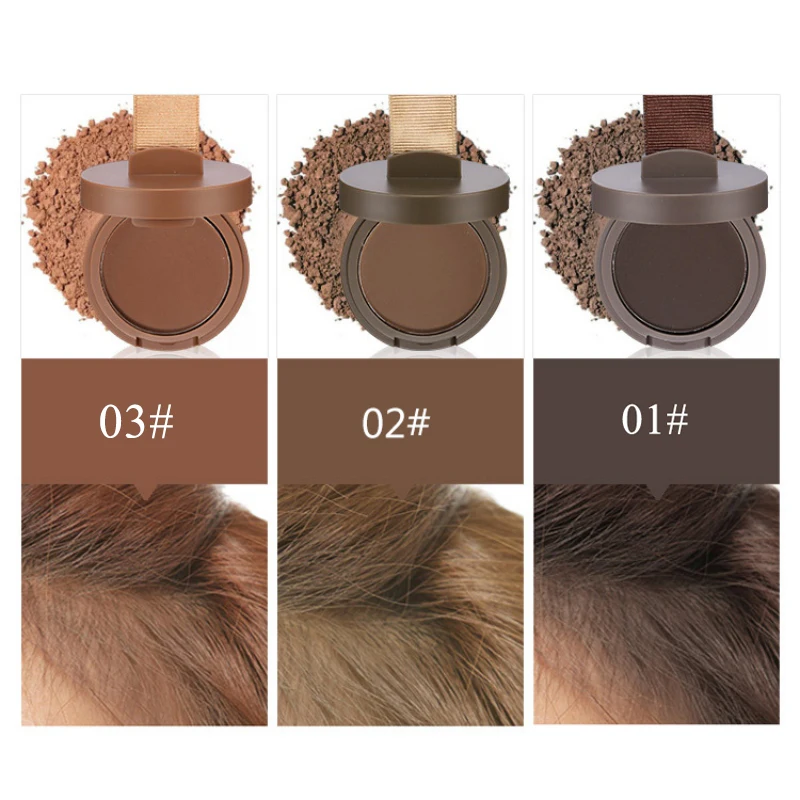 Цвет волос Макияж корень Hairline покрывает пудра для окрашивания волос линия волос Тени с зеркалом и слоеной унисекс