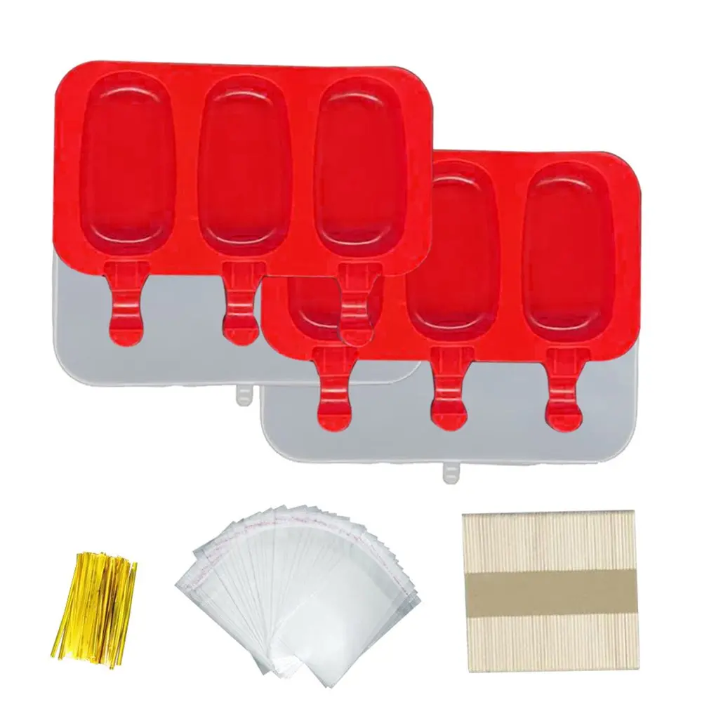 

Форма для мороженого с 3 отверстиями, маленькая форма для пудинга, Экологически чистая и Нетоксичная силиконовая форма для мороженого с 50 па...