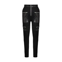 pu gothic zipper leggings women fashion high active leather pants outdoor sexy elastic ankle length female classic pants d30