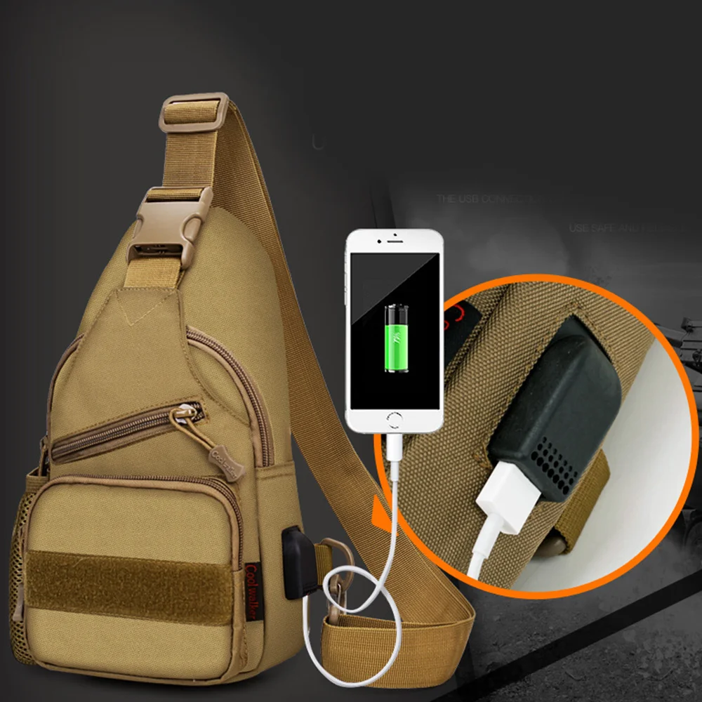 

Men Sling Bag Waterproof Shoulder Sports Bag Military Backpacks Camping Outdoor Single Belt Chest Pack