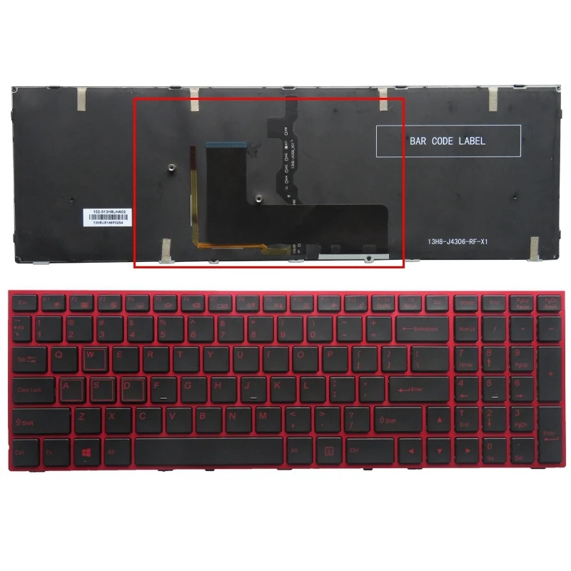 Клавиатура для ноутбука Hasee T96 T97 T96E T96C T800 RGB США белая подсветка новинка - купить по