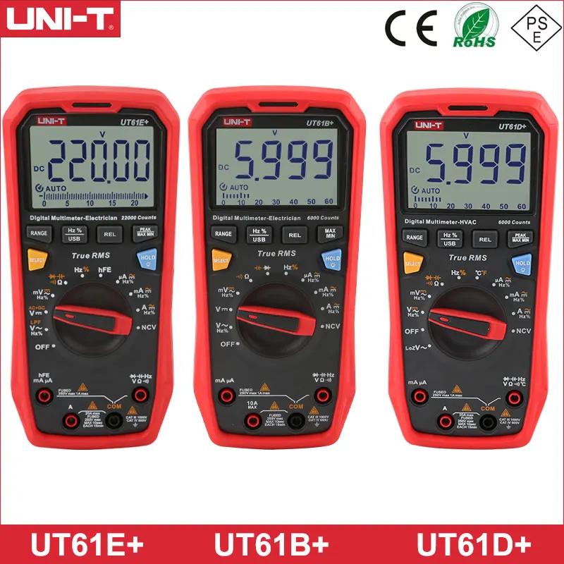 UNI-T UT61B+ UT61D+ UT61E+ Digital Multimeter Voltage And Current Detector True Effective Value Automatic Range