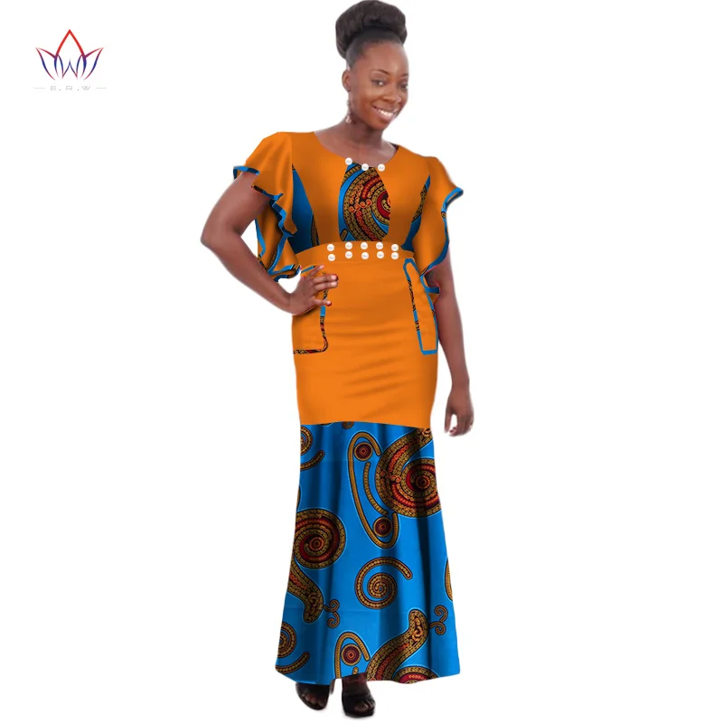 Африканские платья для женщин Дашики африканская одежда с принтом Высокая талия