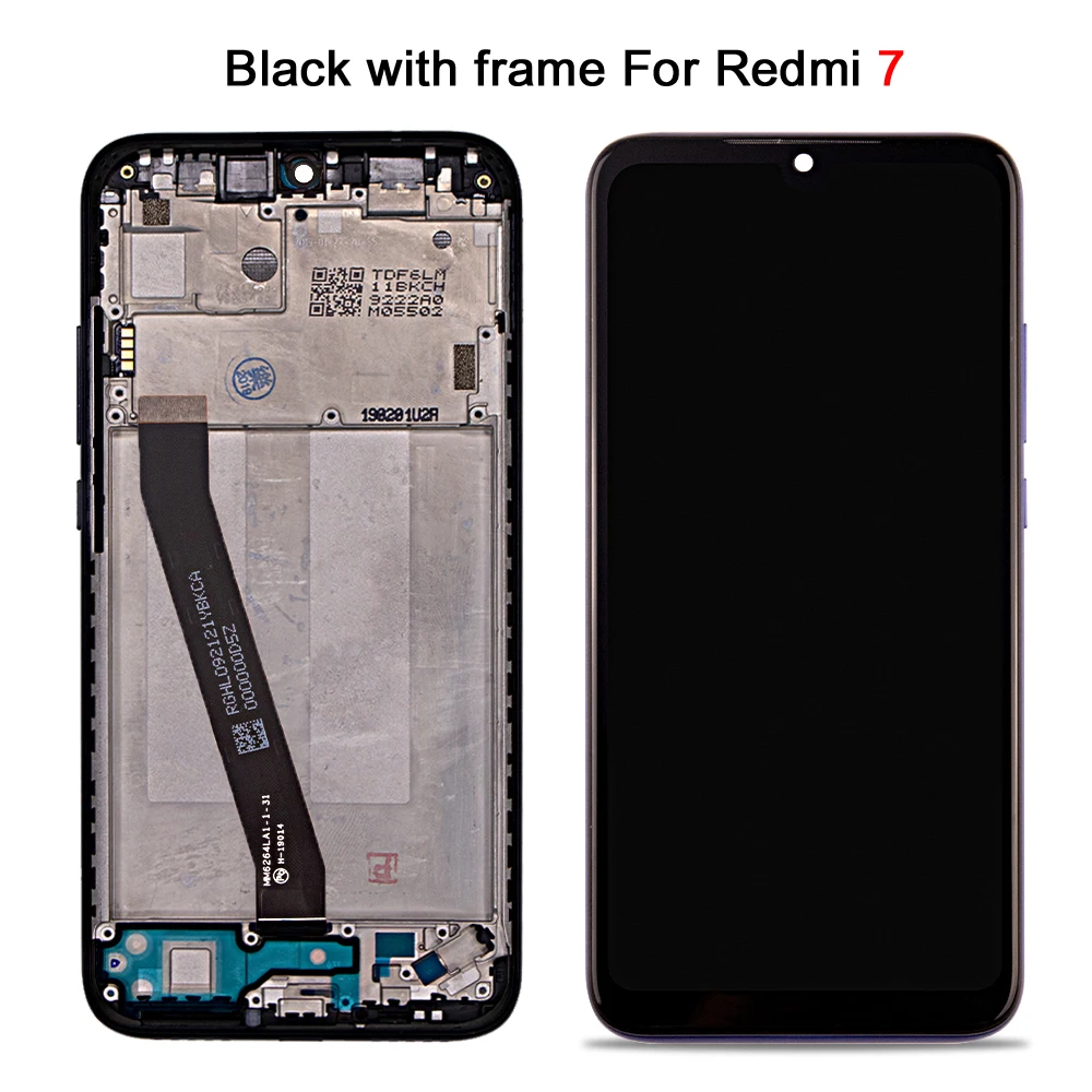 7 black with frame 6,2" для Xiaomi Redmi 7 7A ЖК-дисплей кодирующий преобразователь сенсорного экрана в сборе для Redmi7 Redmi7A ЖК-дисплей Замена экрана - Цвет: 7 black with frame