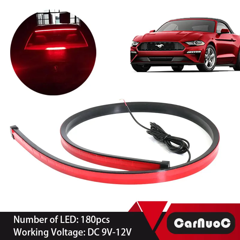 

1x Универсальный Автомобильный внешний стоп-сигнал высокого положения с красной подсветкой, светодиодный хлопкосветильник фонарь, задний ф...