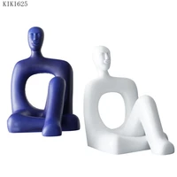 creative hollow character sculpture model resin crafts book countertop decoration abstract art man figurines home decoration new