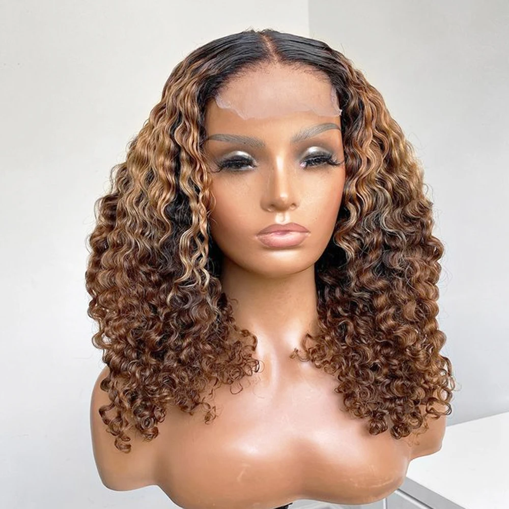Highlight Wig Human Hair Lace Front Wigs For Women Ombre Colored Wigs Pre Plucked 4x4 Closure Curly Lace Wigs Real Human Hair