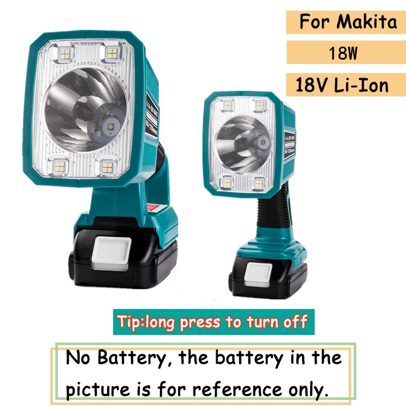 Luzes com Iluminação em Estoque 18w Luz de Trabalho para Makita Usb sem Bateria Portátil Lâmpada Li-ion Bateria Lanterna Led 18v