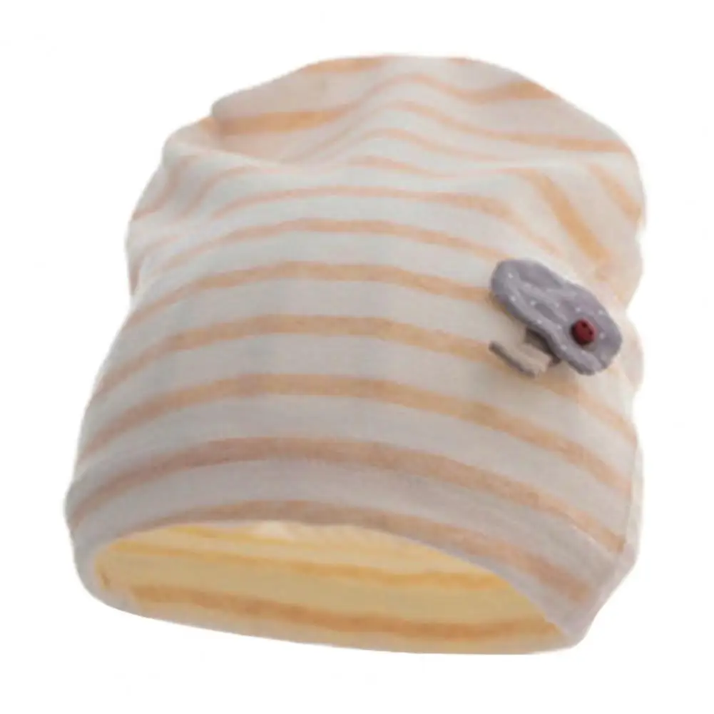 

Newborn Hat Striped Design Good Elasticity Casual Baby Cotton Cap for Boys Girls