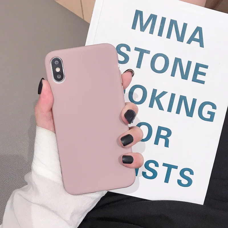 Силиконовый однотонный чехол для iPhone 11 8 Plus 7 6 6S plus мягкий карамельных цветов