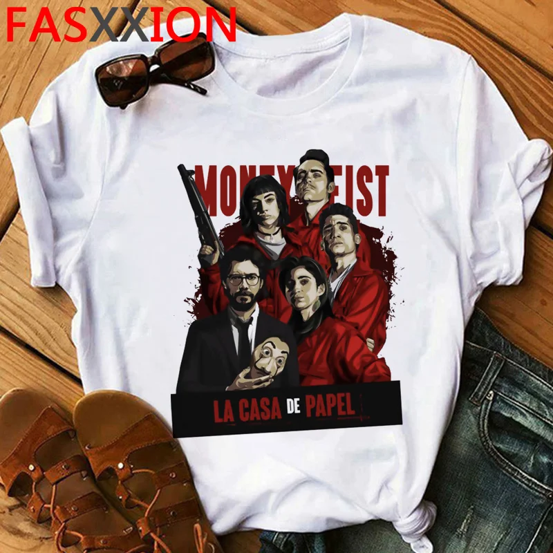 la casa de papel money heist house of paper bella ciao t shirt female japanese streetwear graphic tees women grunge clothes free global shipping