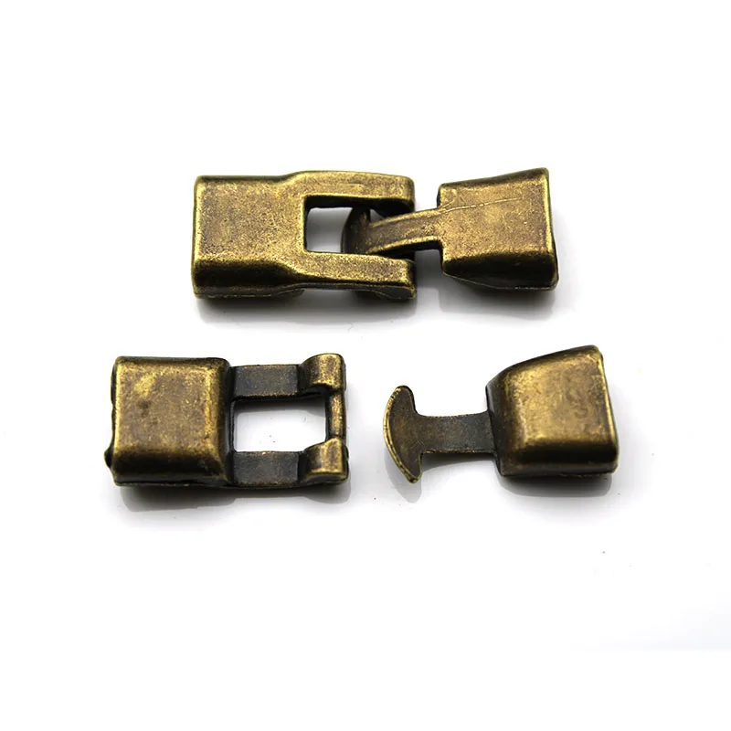 antique bronze 10 компл./лот браслет соединители фурнитура для украшений конец застежки крюк для 4,5*10 мм плоский кожаный шнур DIY Браслеты ювелирных изделий Z454 - Цвет: antique bronze