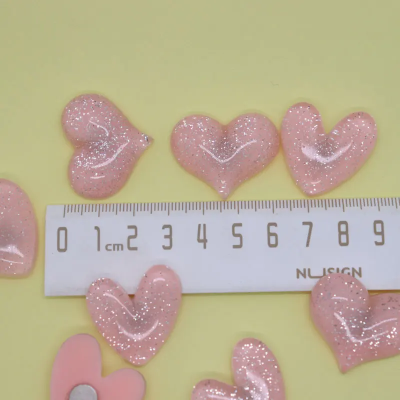 Магнит на холодильник 30 мм розовое блестящее сердце для детей как девочка