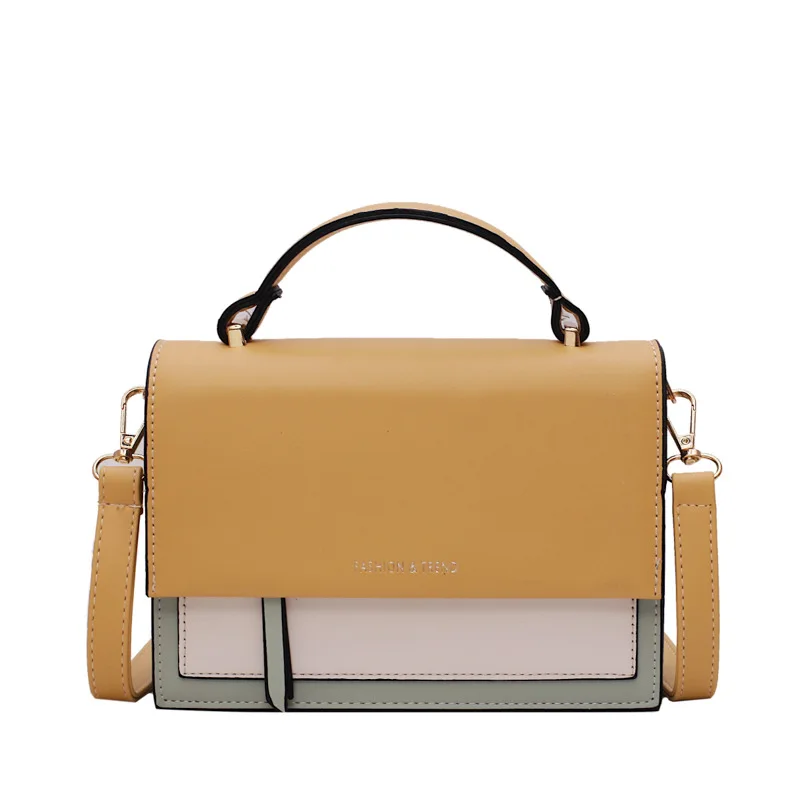

Contrast color Leather Crossbody Bags For Women 2021 Travel Handbag Fashion Simple Shoulder Messenger Bag Ladies Cross Body Bag