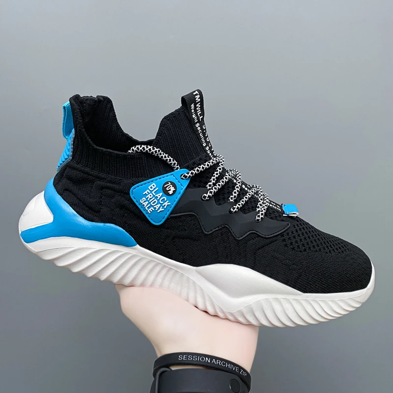 Мужские кроссовки для фитнеса светильник бега плетеные беговые новая мужская